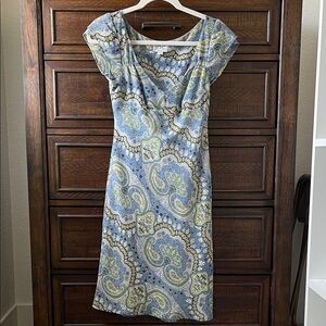 Elegant Blue Paisley Dress